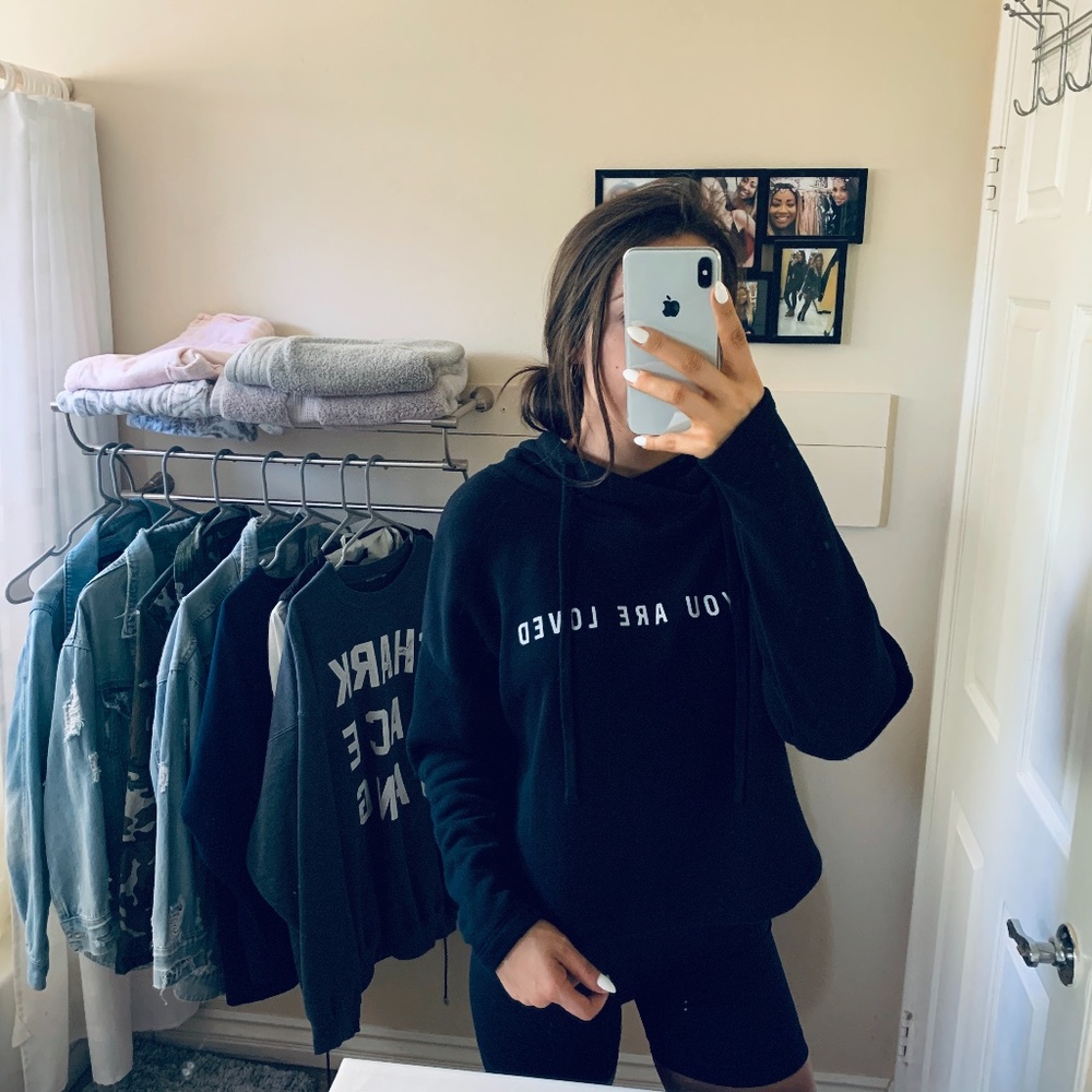 {thrifted} "You Are Loved" Cropped Hoodie